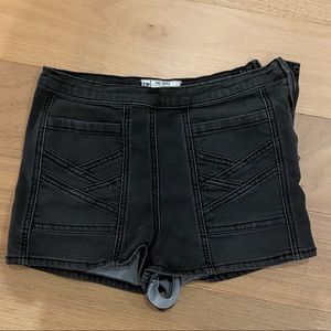 FREE PEOPLE black denim shorts